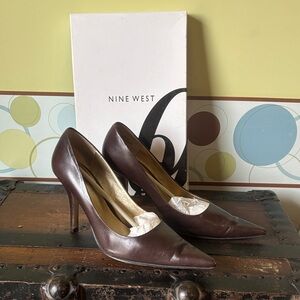 Nine West Dark Brown Women's Heels Leather